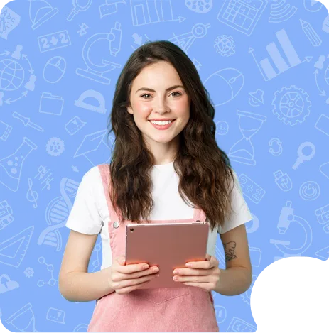 girl holding tablet